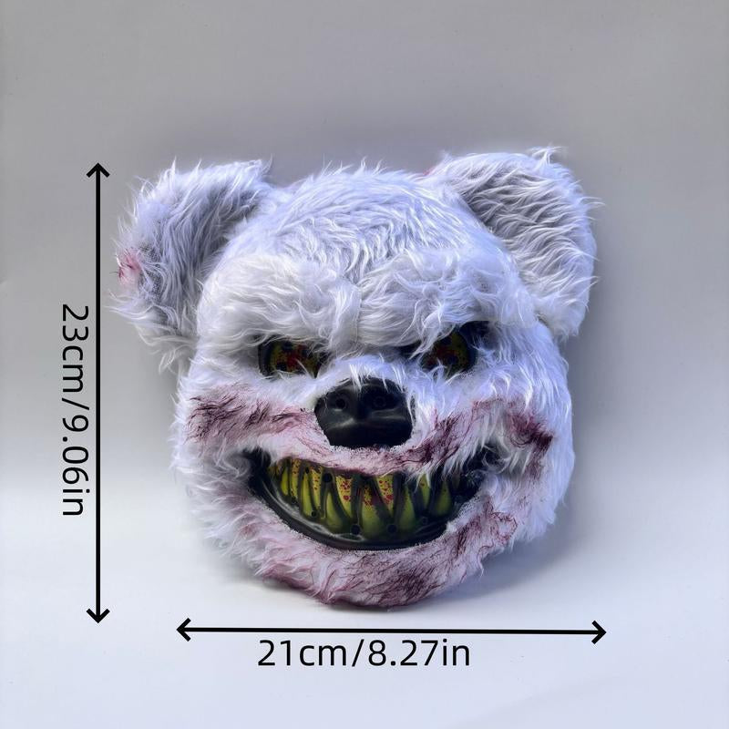 Halloween LED Scary Mask, Trendy LED Light up Rabbit and Bear Mask, Cool Subculture Punk Cosplay Luminous Mask, Creative Party Accessory Masquerade Horror, Battery Powered, for Men and Women Lightweight Christmas